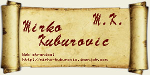 Mirko Kuburović vizit kartica